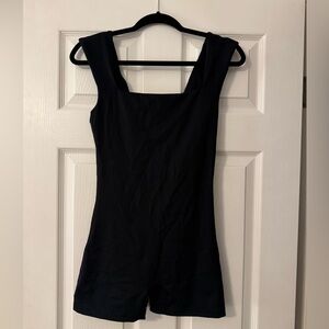 IVL Black Sleeveless Square Neck Romper